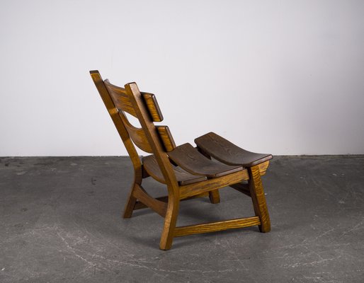 Brutalist Chair in Oak by Dittmann & Co for Awa Radbound, 1960s-VLO-1029721