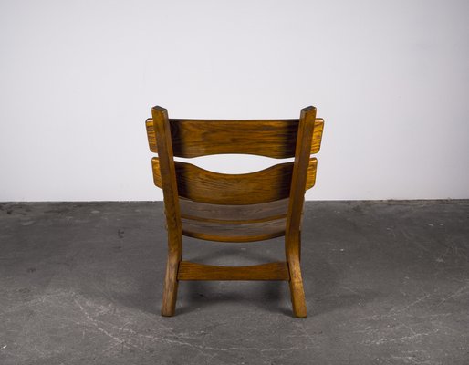 Brutalist Chair in Oak by Dittmann & Co for Awa Radbound, 1960s-VLO-1029721