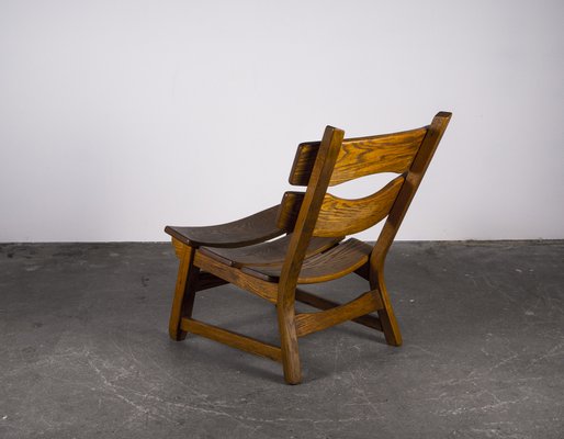 Brutalist Chair in Oak by Dittmann & Co for Awa Radbound, 1960s-VLO-1029721