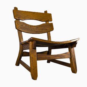 Brutalist Chair in Oak by Dittmann & Co for Awa Radbound, 1960s-VLO-1029721