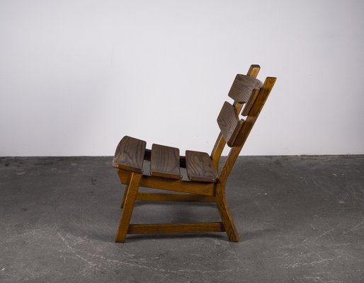 Brutalist Chair in Oak by Dittmann & Co fort Awa Radbound, 1960s-VLO-1029720