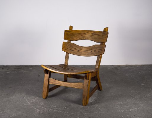 Brutalist Chair in Oak by Dittmann & Co fort Awa Radbound, 1960s-VLO-1029720