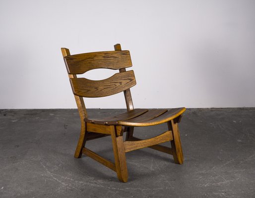 Brutalist Chair in Oak by Dittmann & Co fort Awa Radbound, 1960s-VLO-1029720