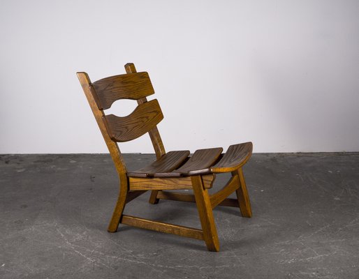 Brutalist Chair in Oak by Dittmann & Co fort Awa Radbound, 1960s-VLO-1029720