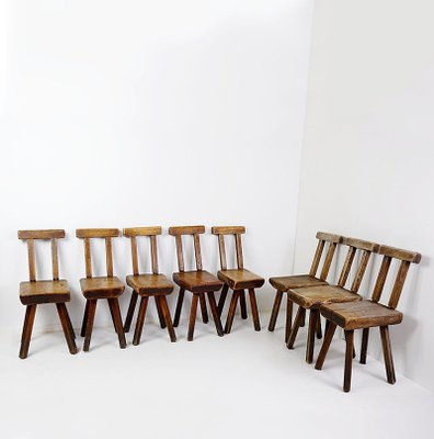 Brutalist Chairs attributed to Mobichalet, Belgium, 1960s, Set of 4-JG-1777676