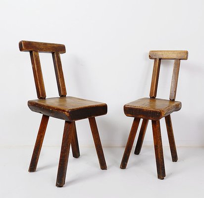 Brutalist Chairs attributed to Mobichalet, Belgium, 1960s, Set of 4-JG-1777676