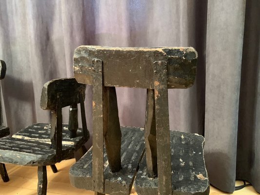 Brutalist Chairs, France, 1960s, Set of 5-VQM-1725410