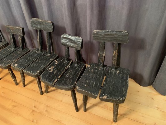 Brutalist Chairs, France, 1960s, Set of 5-VQM-1725410