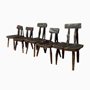 Brutalist Chairs, France, 1960s, Set of 5-VQM-1725410