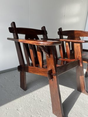 Brutalist Chairs in Mahogany, 1950s, Set of 2-SSK-1770331