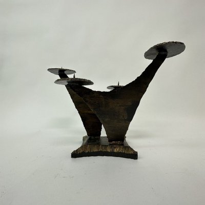 Brutalist Church Bronze Candleholder, 1970s-BGP-1720227