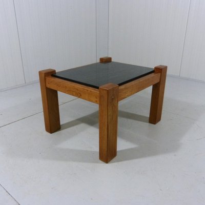 Brutalist Coffee Table in Oak & Natural Stone, 1970s-TU-1801283