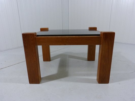 Brutalist Coffee Table in Oak & Natural Stone, 1970s-TU-1801283