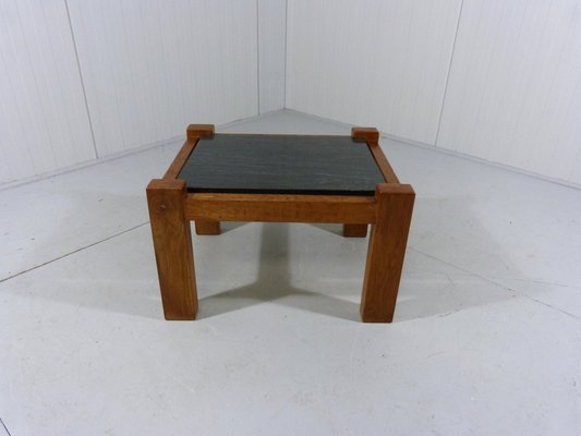 Brutalist Coffee Table in Oak & Natural Stone, 1970s-TU-1801283