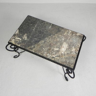 Brutalist Coffee Table with Marble Top, 1960s-TL-1779489