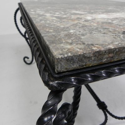 Brutalist Coffee Table with Marble Top, 1960s-TL-1779489