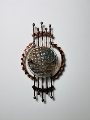 Brutalist Copper and Glass Wall Lamp, Germany, 1970s-PUK-2024105