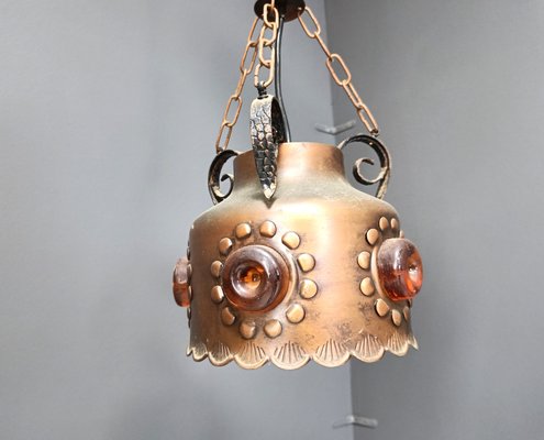 Brutalist Copper Pendant Light, 1970s-IRH-2035773