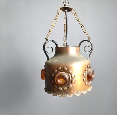 Brutalist Copper Pendant Light, 1970s-IRH-2035773