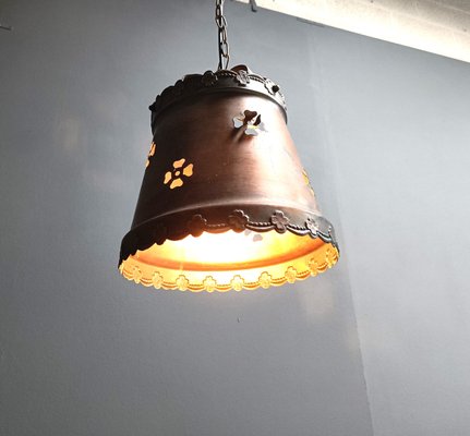 Brutalist Copper Pendant Light, 1970s-IRH-2035918