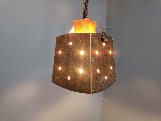 Brutalist Copper Pendant Light, 1970s-IRH-2035931