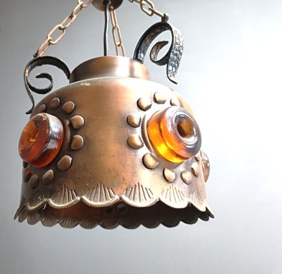 Brutalist Copper Pendant Light, 1970s-IRH-2035773