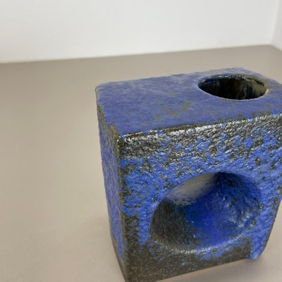 Brutalist Cubic Hole Pottery Vase by Piet Vest Ceramics, 1970s-QZ-1819698