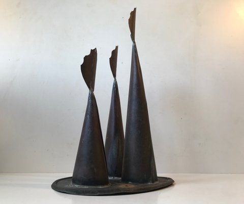 Brutalist Danish Abstract Copper Sculpture, 1970s-LCR-591893