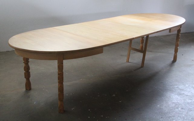 Brutalist Danish Extending Dining Table in Oak, 1960s-QNP-2016536