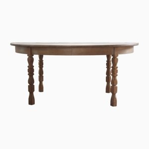 Brutalist Danish Extending Dining Table in Oak, 1960s-QNP-2016536