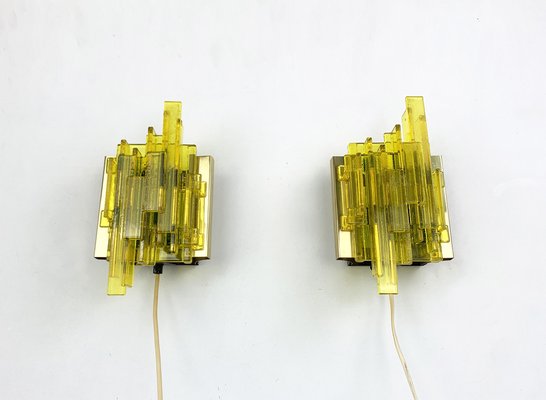 Brutalist Danish Wall Lamps by Claus Bolby for Cebo Industri, 1970s, Set of 2-ZM-1641161