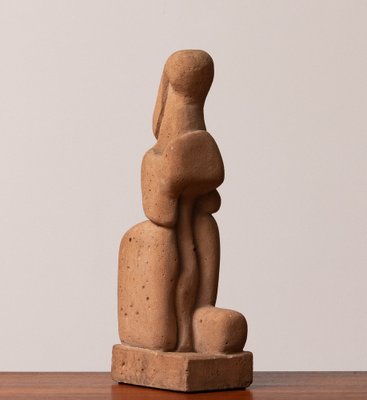 Brutalist Decorative Brown Sanded Concrete Statue, 1980s-JE-1306258