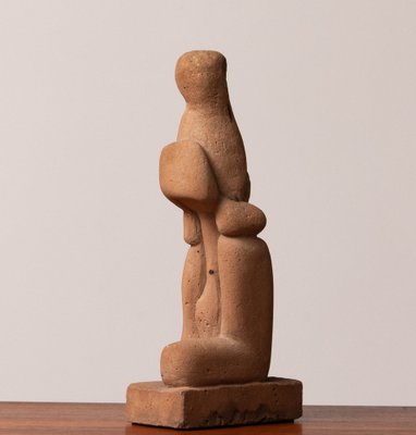 Brutalist Decorative Brown Sanded Concrete Statue, 1980s-JE-1306258