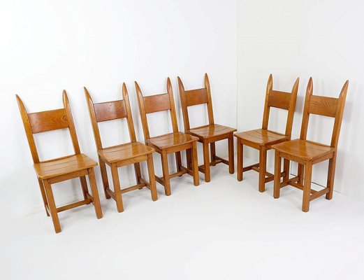 Brutalist Dining Chairs, 1970s, Set of 6-JG-1797704