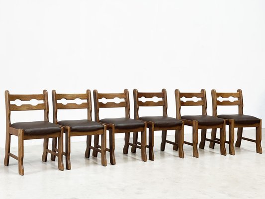 Brutalist Dining Chairs, 1980s, Set of 6-XLH-1773802