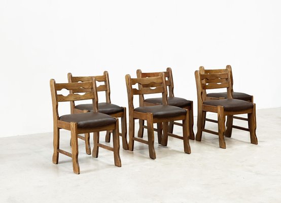 Brutalist Dining Chairs, 1980s, Set of 6-XLH-1773802