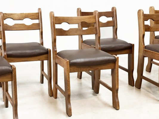 Brutalist Dining Chairs, 1980s, Set of 6-XLH-1773802