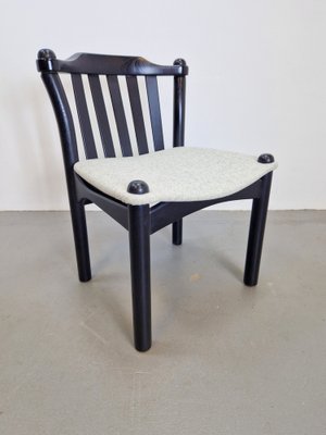 Brutalist Dining Chairs in Black Wood, Italy, 1970s, Set of 4-AXJ-1702234