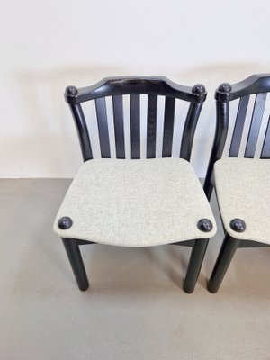 Brutalist Dining Chairs in Black Wood, Italy, 1970s, Set of 4-AXJ-1702234