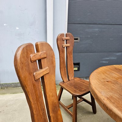 Brutalist Dining Set from De Puydt Belgium 1970s, Set of 5-WBX-1814933