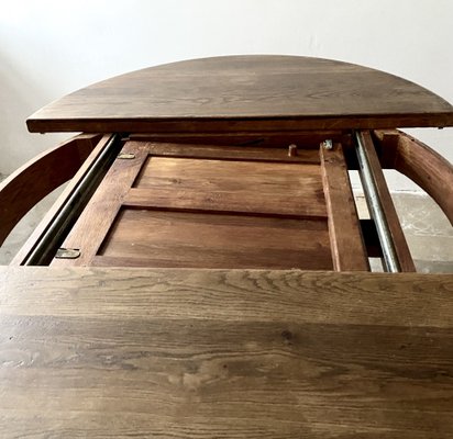 Brutalist Dining Table Made of Massive Oak, Belgium 1970s-APD-1755790