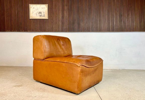 Brutalist Ds-15 Leather Lounge Chair from de Sede, Switzerland, 1970s-JP-1773167