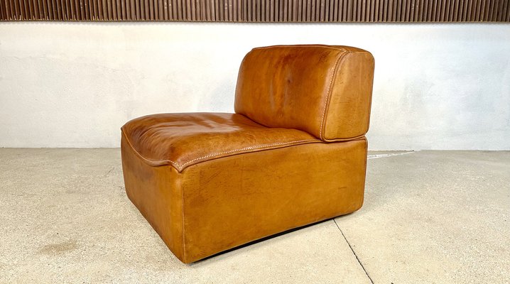 Brutalist Ds-15 Leather Lounge Chair from de Sede, Switzerland, 1970s-JP-1773167