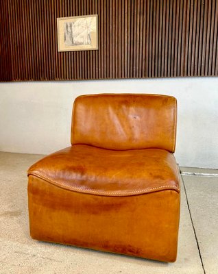 Brutalist Ds-15 Leather Lounge Chair from de Sede, Switzerland, 1970s-JP-1773167