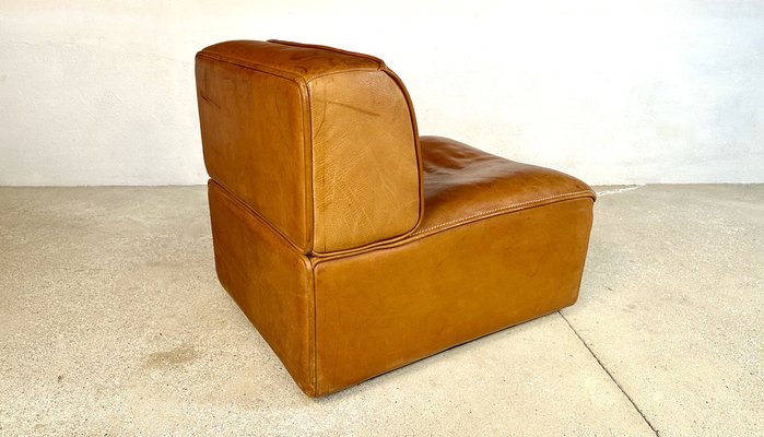 Brutalist Ds-15 Leather Lounge Chair from de Sede, Switzerland, 1970s-JP-1773167