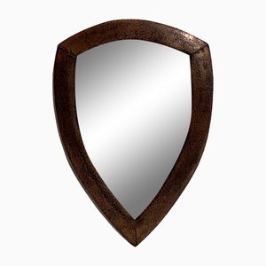 Brutalist Dutch Copper Hammered Triangle Mirror, 1920s-BHG-1318840