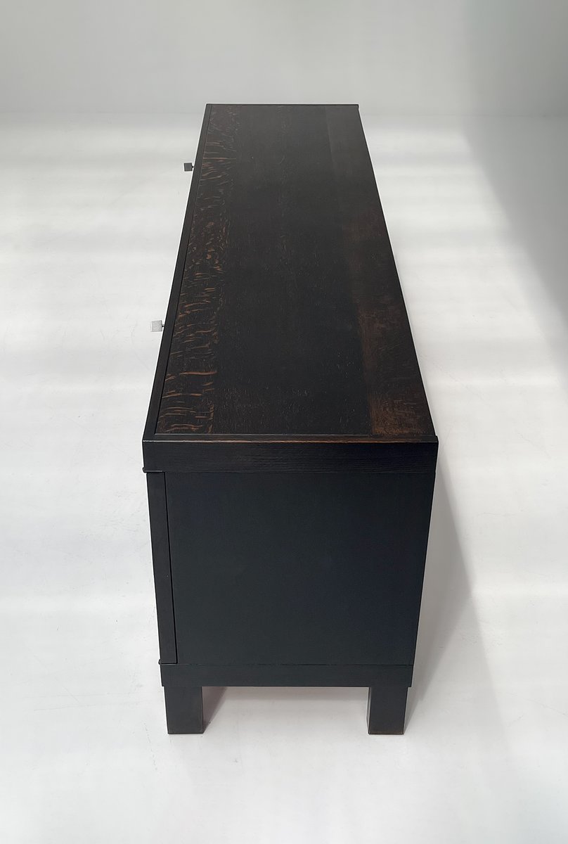 Brutalist Ebonized Oak Sideboard by J. Batenburg for Mi, Belgium, 1969