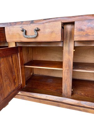 Brutalist Elm Sideboard, 1980s-AXR-2023650