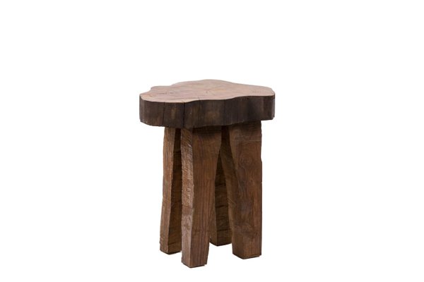 Brutalist Elm Stools, 1970s, Set of 4-CEJ-1374469