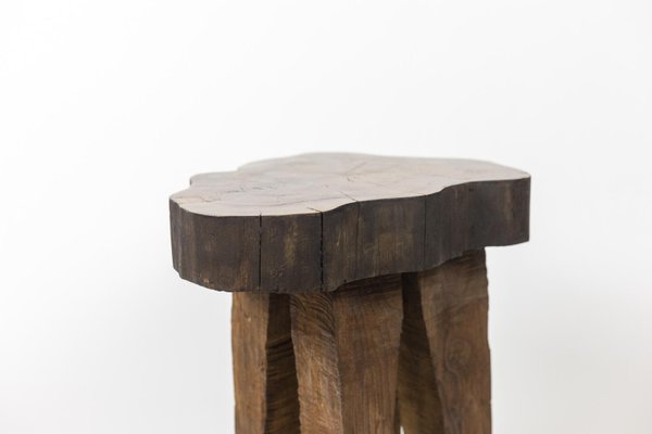 Brutalist Elm Stools, 1970s, Set of 4-CEJ-1374469